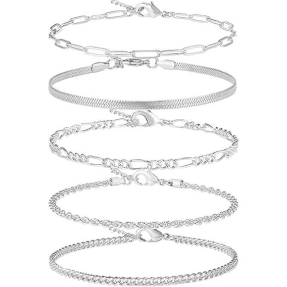 14K Gold/Sterling Silver Plated Anklet Bracelets for Women Waterproof Plus Size - Picture 7 of 7